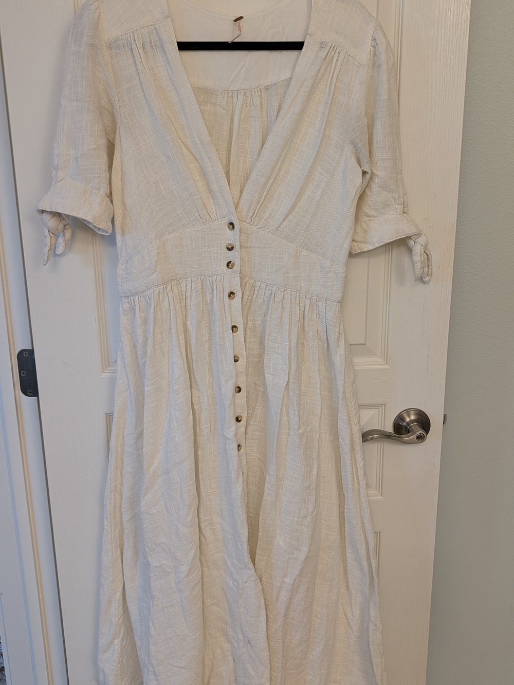 Women’s Free People Cream Button-Front Midi Dress